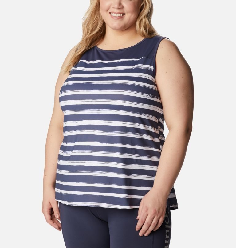 Women\'s Columbia Chill River Tanks Stripe | Plus Size CA-W681C